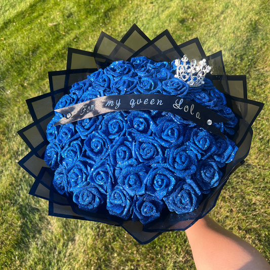 12 Count Glitter Rose Bouquet