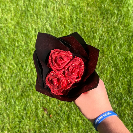 3 Count Glitter Rose Bouquet